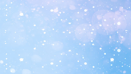 snowflakes isolated on blue sky - winter background