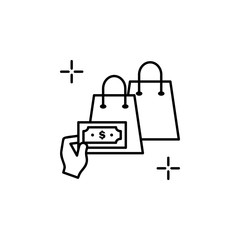 Payment shopping bags business icon. Element of global business icon