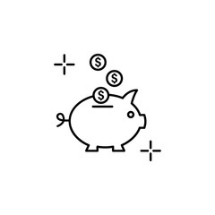 Investment pig coin icon. Element of global business icon