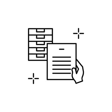 Customs Hand Files Icon. Element Of Global Business Icon