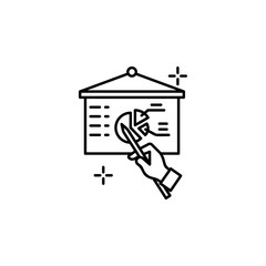 Analytics hand charts icon. Element of global business icon