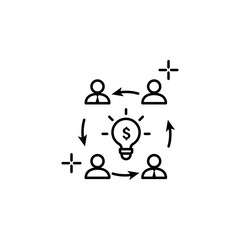 Teamwork business bulb icon. Element of global business icon
