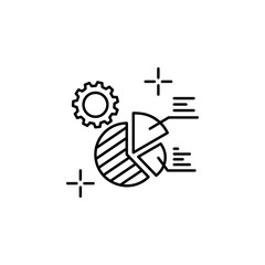 Analytics gear chart icon. Element of global business icon