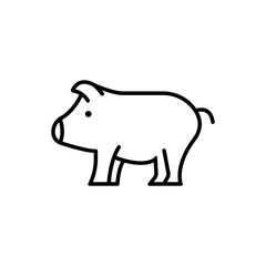 Pig outline icon for web and mobile