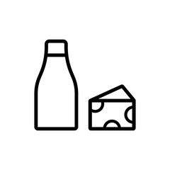 Milk and cheese outline icon for web and mobile