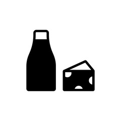 Milk and cheese icon for web and mobile