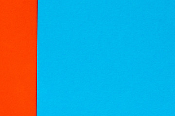 Blue red color paper background. Geometric figures, shapes. Abstract geometric flat composition. Empty space on monochrome cardboard.
