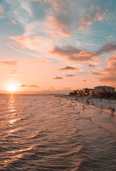 Naples beach sunset, USA