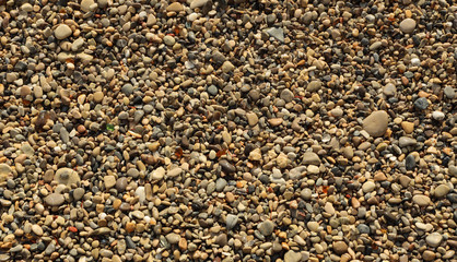Beautiful, small sea stones on the shore. 