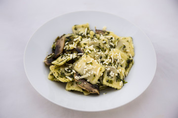 Ravioli with pesto sauce