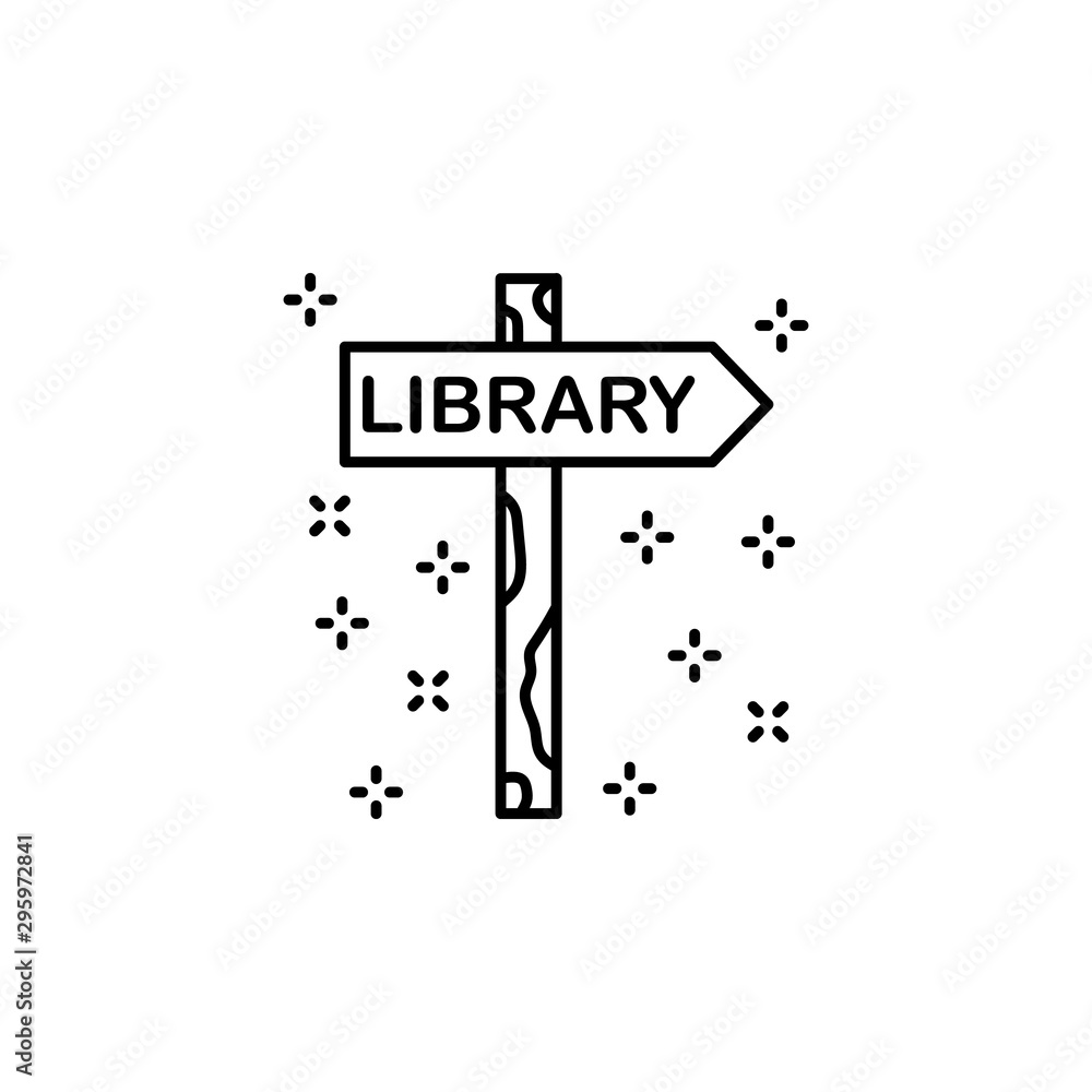 Poster pointer library icon. element of literature icon