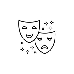 Theater masks tragedy comedy drama icon. Element of literature icon