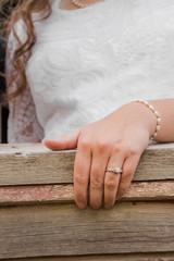 Vintage girl with engagement ring