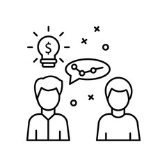 Men idea chat consulting icon. Element of business icon