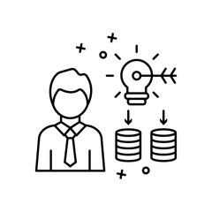 Coin man idea target investment icon. Element of business icon