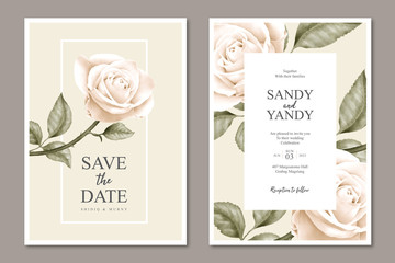 minimalist floral wedding card template design
