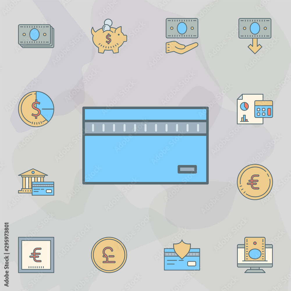 Poster credit card dusk style line icon. universal set of banking for website design and development, app d