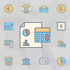 financial report dusk style line icon. Universal set of banking for website design and development, app development