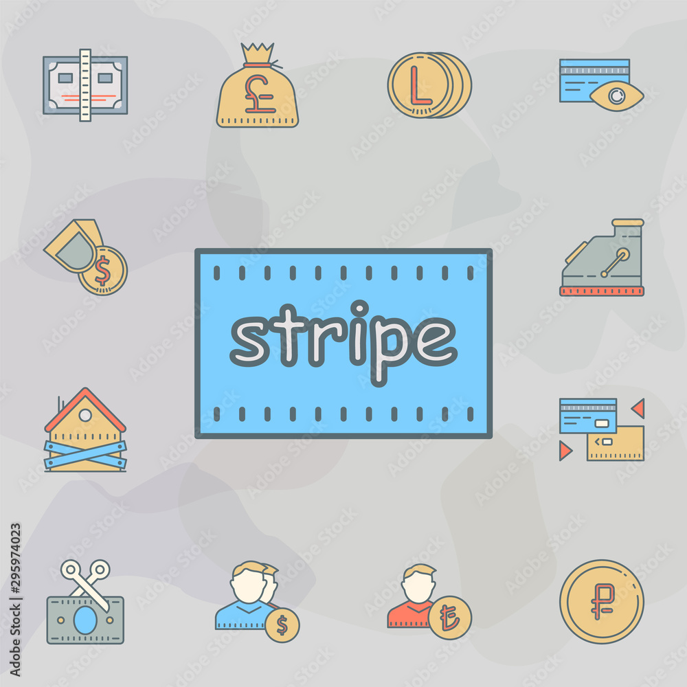 Poster financial stripe dusk style line icon. universal set of banking for website design and development, 