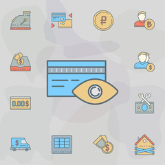 credit card verification dusk style line icon. Universal set of banking for website design and development, app development