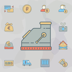 cash machine dusk style line icon. Universal set of banking for website design and development, app development