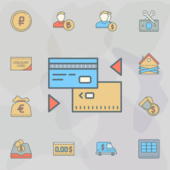 pound exchange to credit card dusk style line icon. Universal set of banking for website design and development, app development