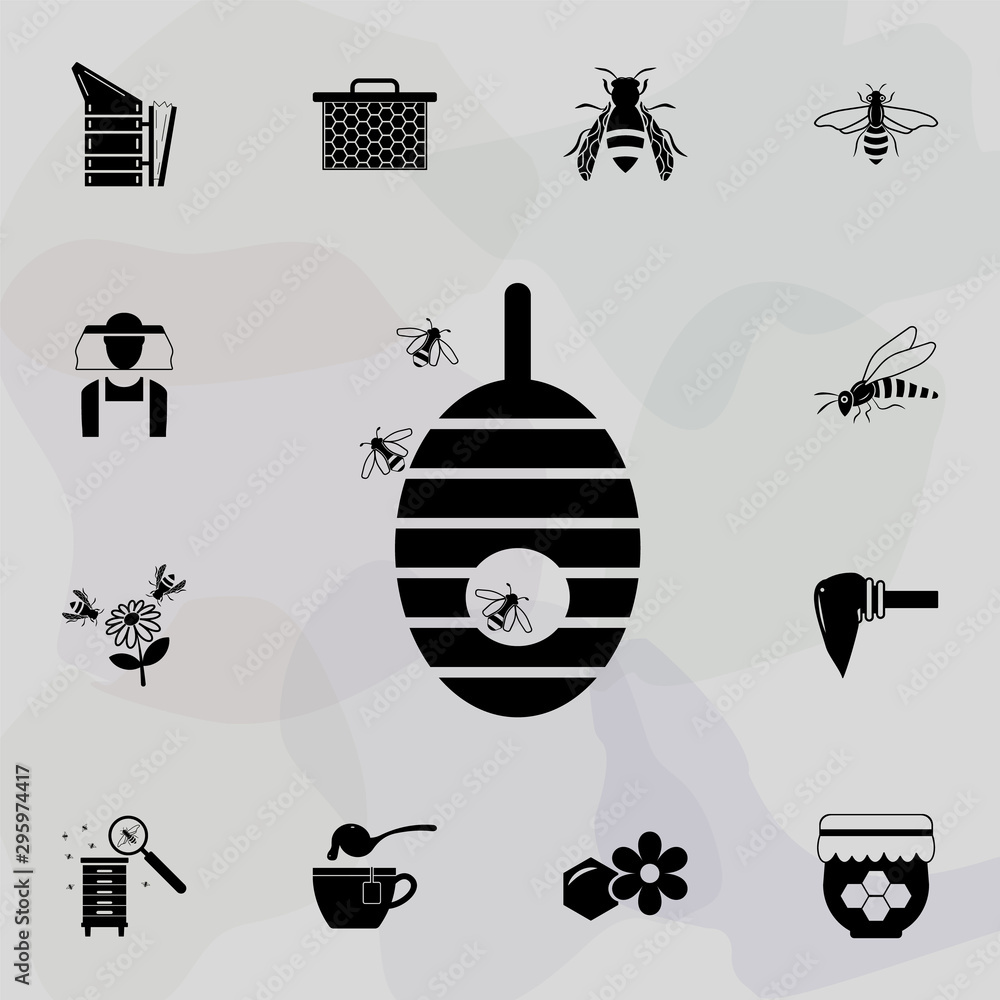 Poster beehive icon. universal set of beekeeping for website design and development, app development