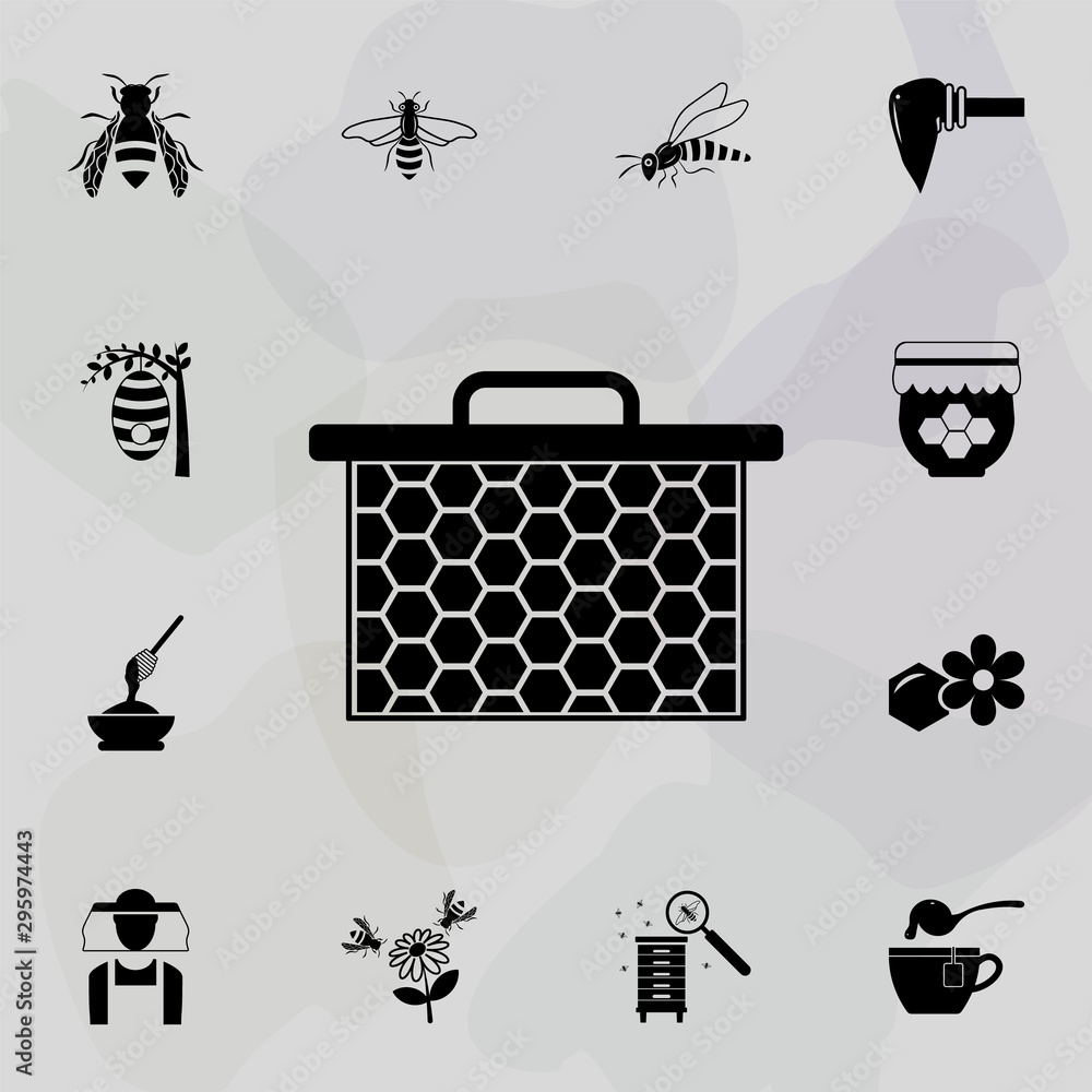 Poster honeycombs icon. universal set of beekeeping for website design and development, app development
