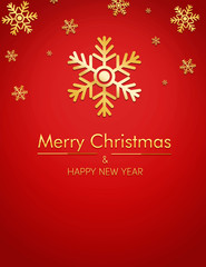 Fondo navideño con texto de Merry Christmas & Happy new year