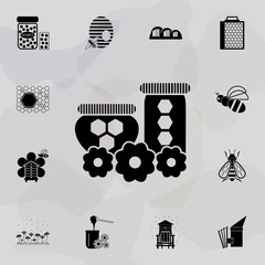 Obraz premium organic honey in jars icon. Universal set of beekeeping for website design and development, app development