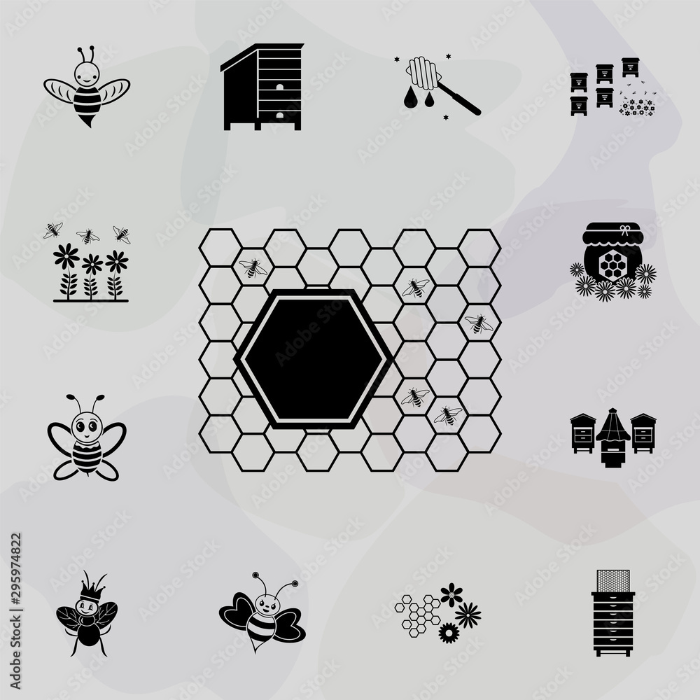 Poster beehive icon. universal set of beekeeping for website design and development, app development