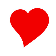 Heart shape in red color for valentine's day. Love symbol Type 3.