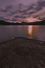 sunset on the lake