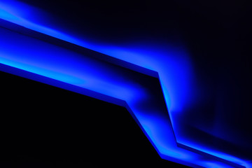 Abstract Blue Light on Black Background