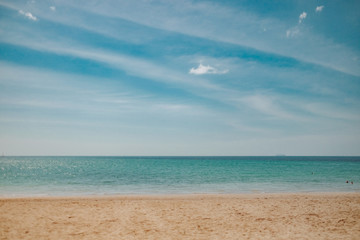 Fototapeta na wymiar Abstract tropical beach background with sky