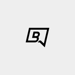Letter B Chat Logo Template Vector Design
