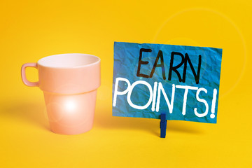 Handwriting text Earn Points. Conceptual photo collecting scores in order qualify to win big prize...