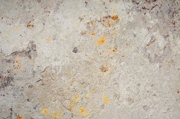 Cement on rusty metal for background
