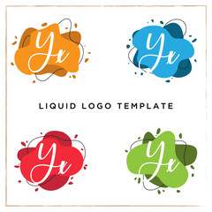 YXletter logo inspiration, liquid logo template, clean and modern vector background