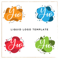 YW letter logo inspiration, liquid logo template, clean and modern vector background