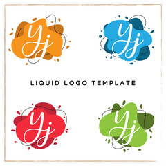 YJ letter logo inspiration, liquid logo template, clean and modern vector background