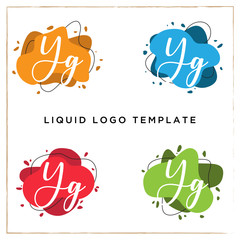 YG letter logo inspiration, liquid logo template, clean and modern vector background