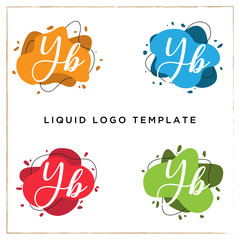 YB letter logo inspiration, liquid logo template, clean and modern vector background