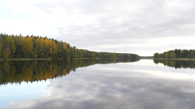 Water Safety Rescue Ring hanging at autumn lake