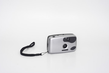 old 1990 camera isolated on white background