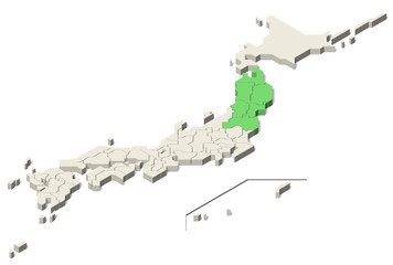 日本地図 東北地方 離島 (Set 4)	