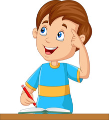 Little boy having a good idea