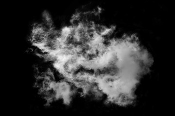 Textured cloud,Abstract black,isolated on black background