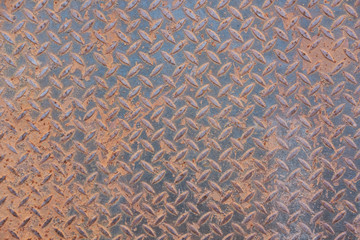 Texture or metal, rusty diamond plate steel