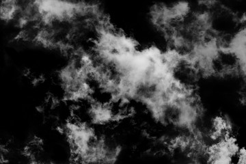 Textured cloud,Abstract black,isolated on black background